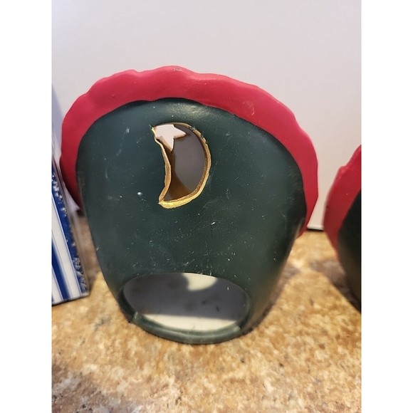 Vintage Set Of 2 Gift Collections Porcelain Candle holder Christmas Santa - Picture 5 of 8